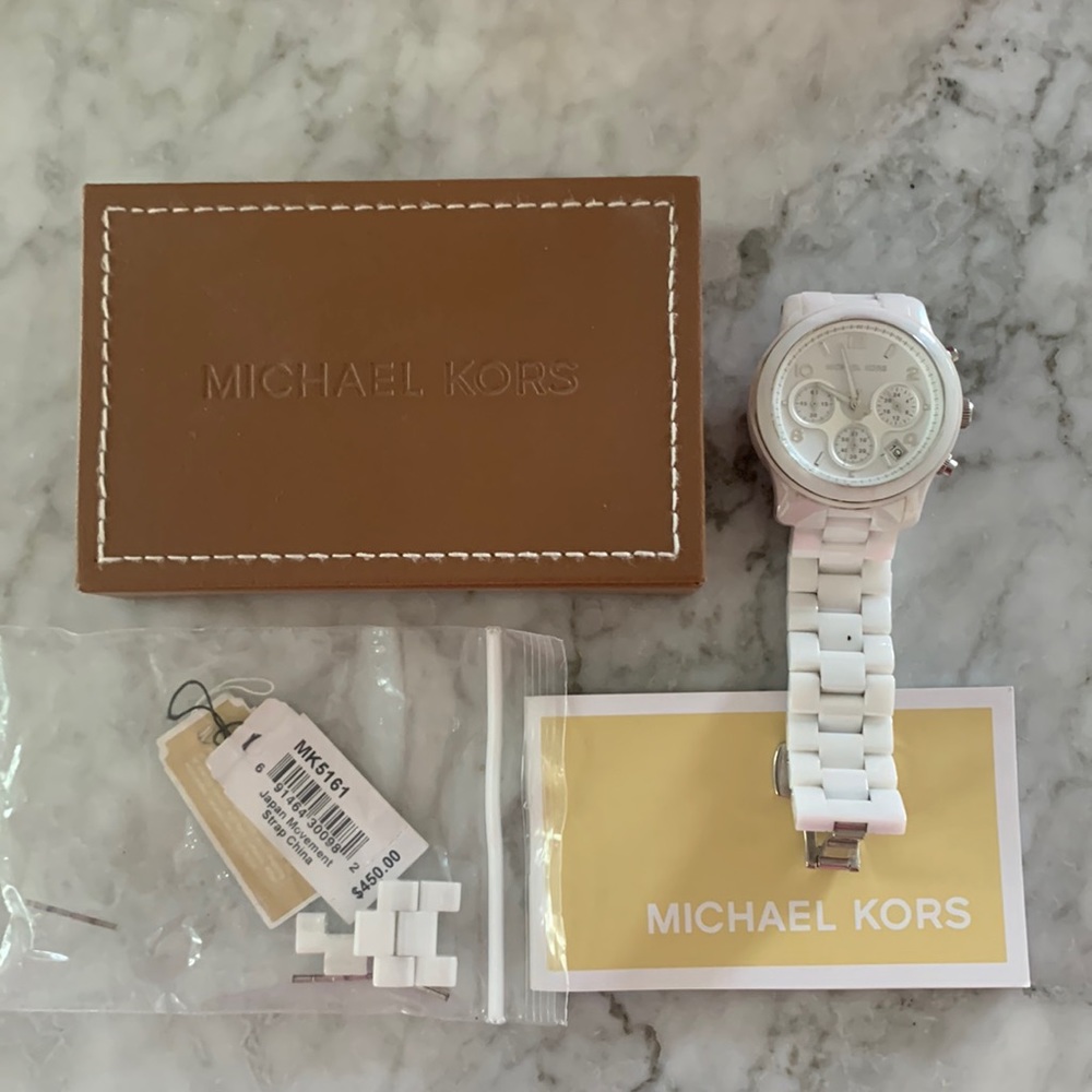 Michael Kors ceramic white watch!